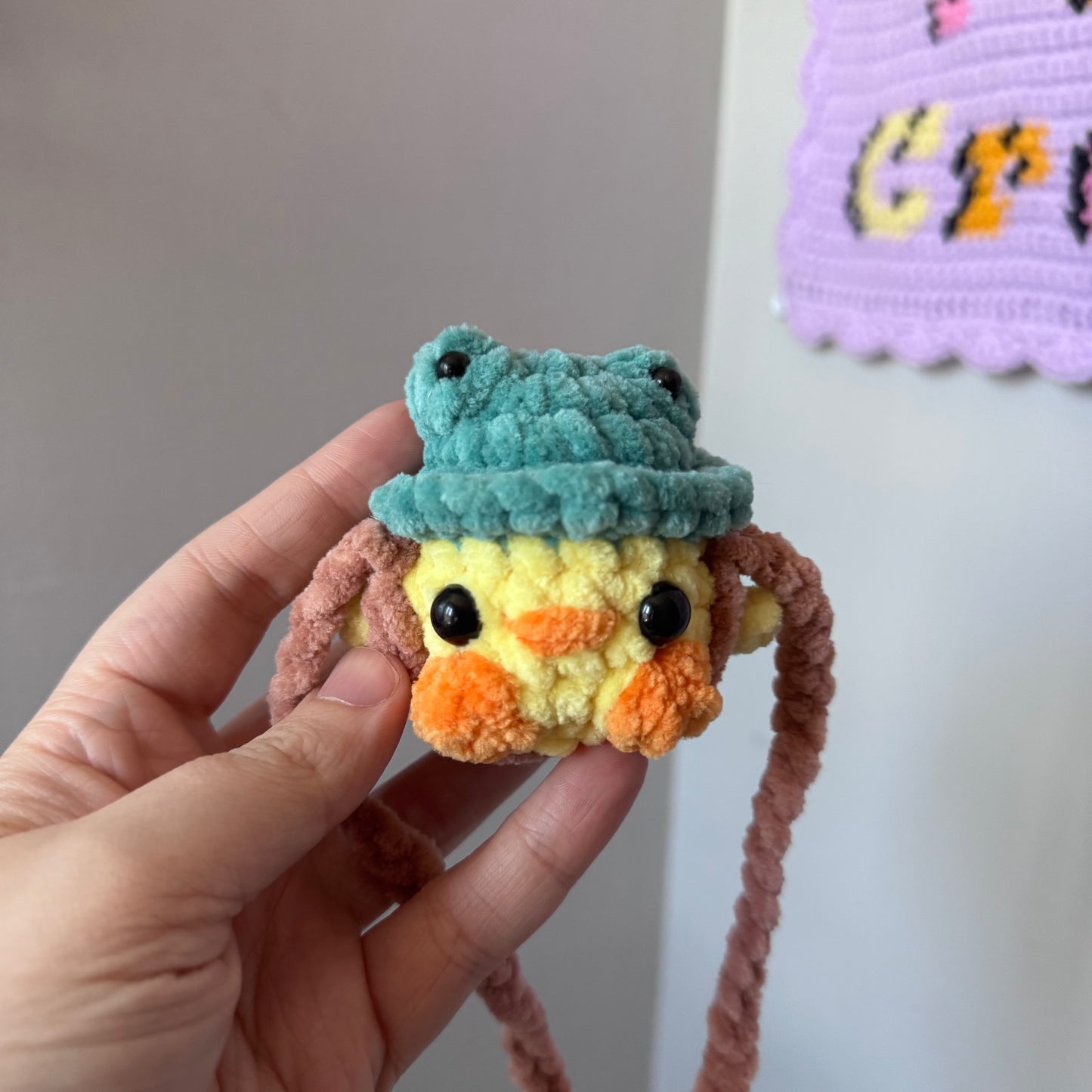 Duck With a Frog Hat Hanger